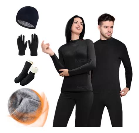 Kit Frio Blusa + Calca Termica Luvas Meias E Touca Quente.